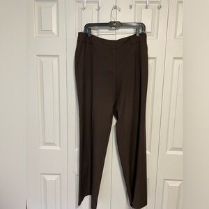 J Jill Dress Pants Women’s Sz 12 Brown Wide Leg Office Preppy‎